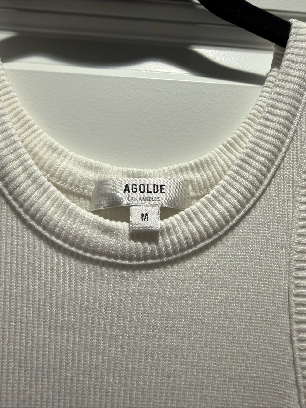 AGOLDE White Ribbed Racerback Tank - Picture 2 of 3